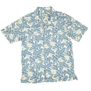 California Shirt Co Hawaiian Button Down Shirt Short Sleeve Medium 100% Cotton